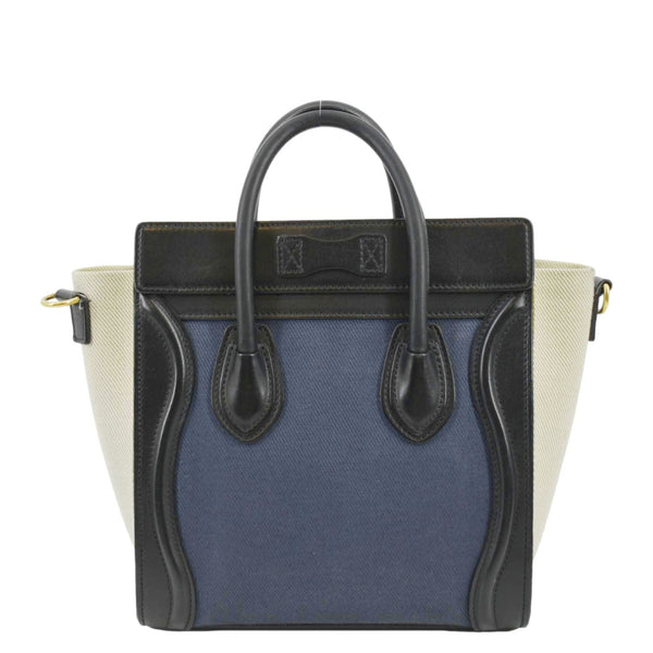 CELINE Nano Luggage Textile Leather Shoulder Bag Tricolor