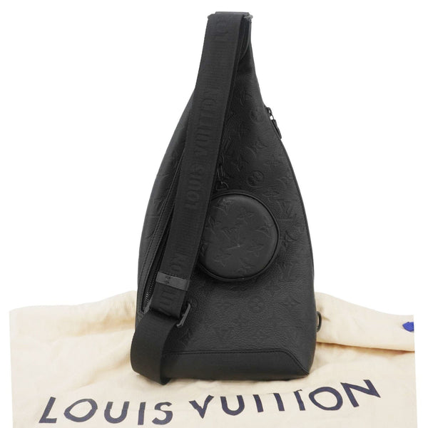LOUIS VUITTON Duo Sling Monogram Shadow Backpack Bag Black