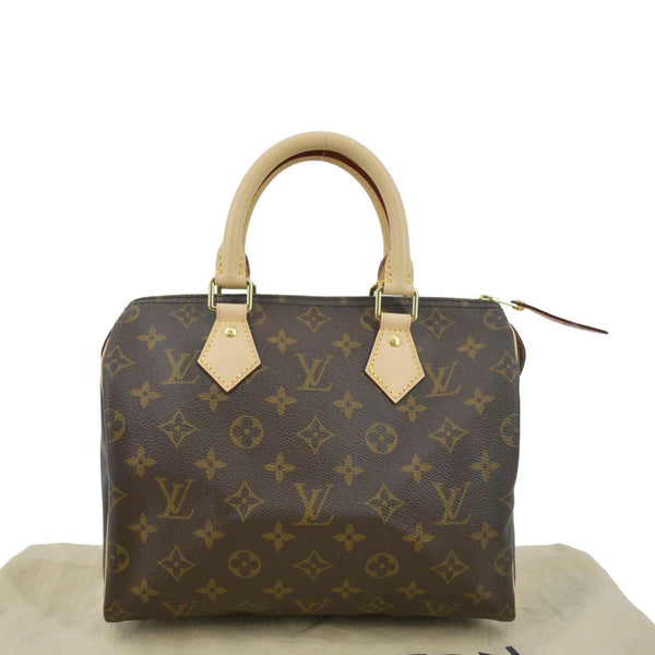 LOUIS VUITTON Speedy 25 Monogram Canvas Satchel Bag Brown