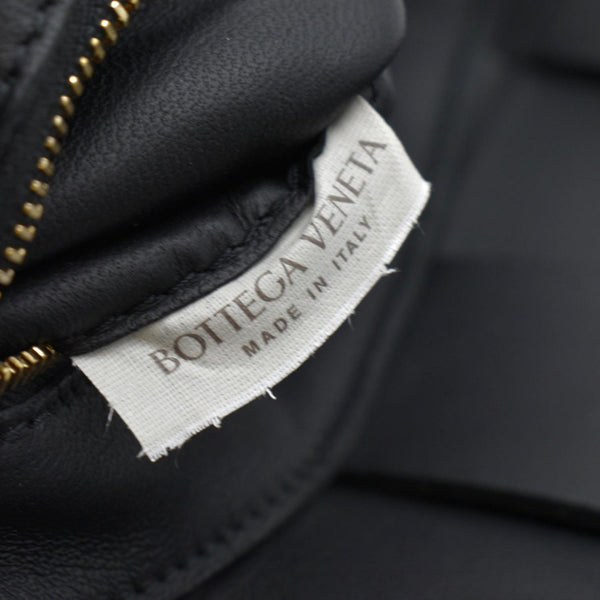 BOTTEGA VENETA Cassette Intreccio Leather Crossbody Bag Black
