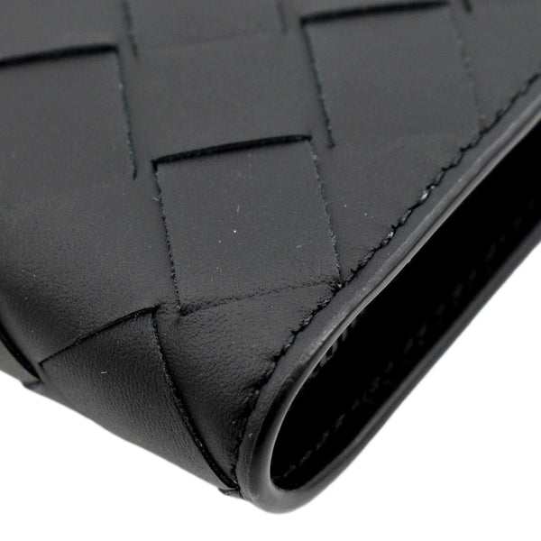 BOTTEGA VENETA Intrecciato Leather Long Wallet Black