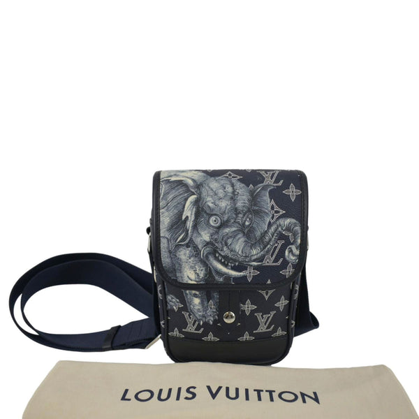 LOUIS VUITTON Monogram Savanna Elephant Chapman Brothers Canvas Shoulder Bag Blue