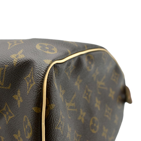 LOUIS VUITTON Speedy 35 Monogram Canvas Satchel Bag Brown