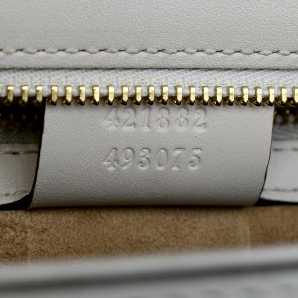 Gucci Sylvie Small Web Leather Shoulder Bag White 421882