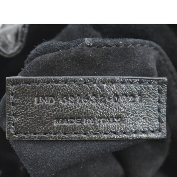 YVES SAINT LAURENT Pac Pac Ruched Leather Hobo Bag Black