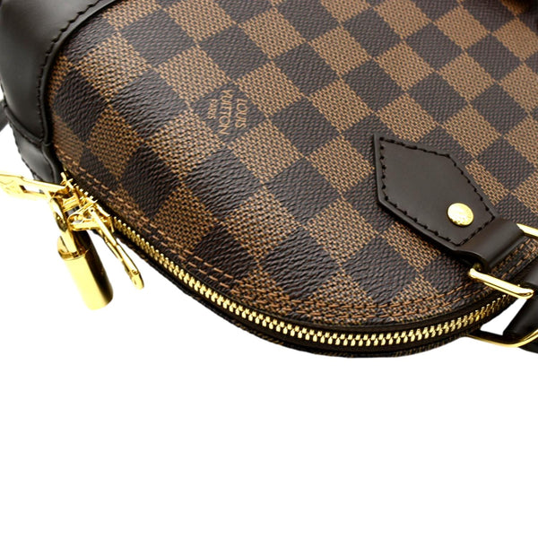 LOUIS VUITTON Alma BB Damier Ebene Satchel Crossbody Bag Brown