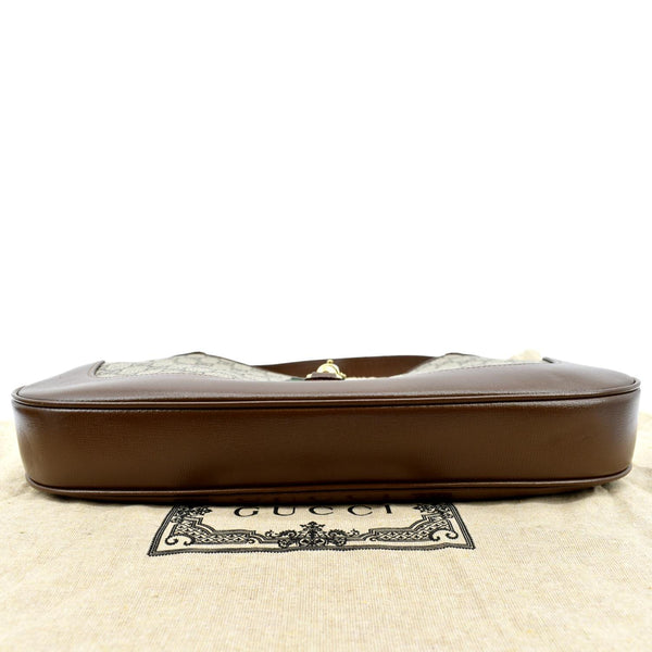 Gucci Jackie 1961 Medium GG Canvas Crossbody Bag in in Beige Color - Bottom