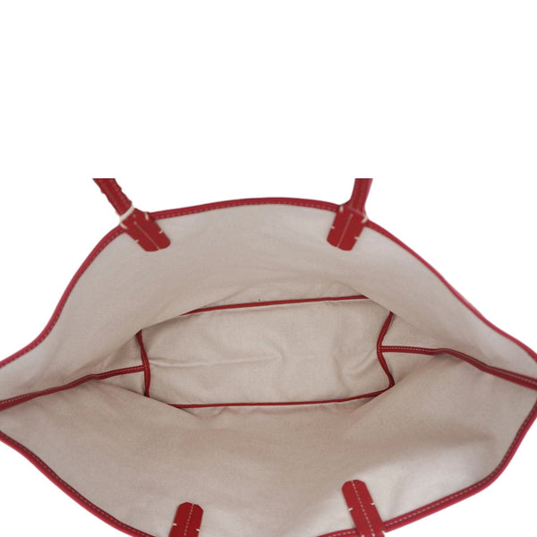 Inner Pocket & Stitching of Goyard Saint Louis PM Red Tote Bag