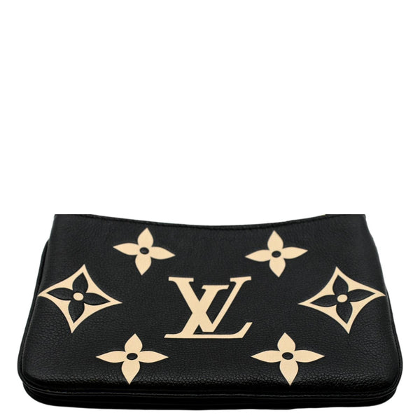 LOUIS VUITTON Double Zip Pochette Monogram Empreinte Crossbody Bag Bicolor