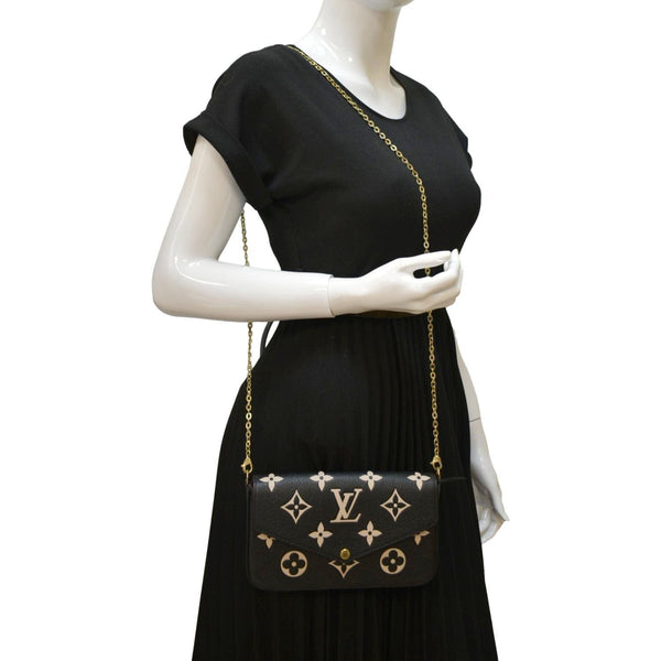 LOUIS VUITTON Felicie Pochette Monogram Empreinte Crossbody Bag Bicolor