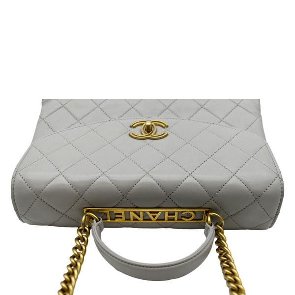CHANEL Trendy Spirit Quilted Leather Shoulder Bag Grey