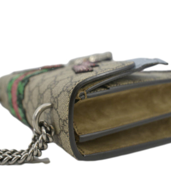 GUCCI Dionysus Medium GG Supreme Embroidered Sequin Shoulder Bag Beige 400235