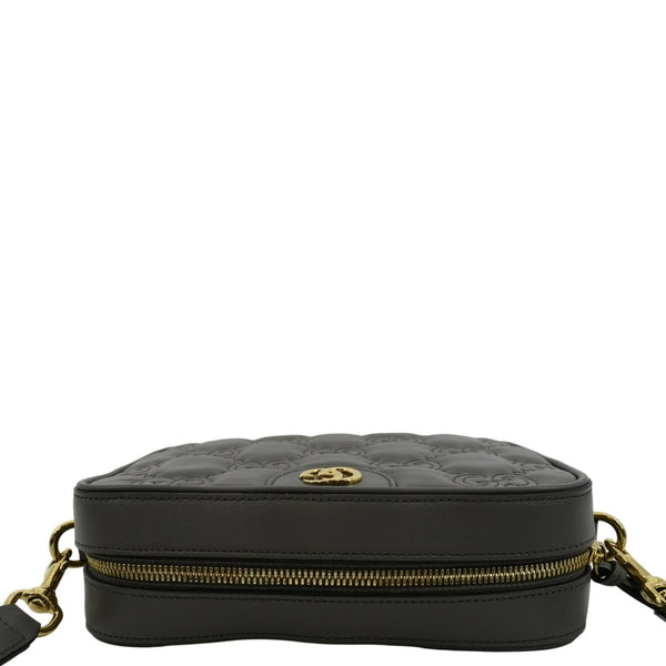 GUCCI GG Matelasse Small Leather Crossbody Bag Dusty Grey 702234