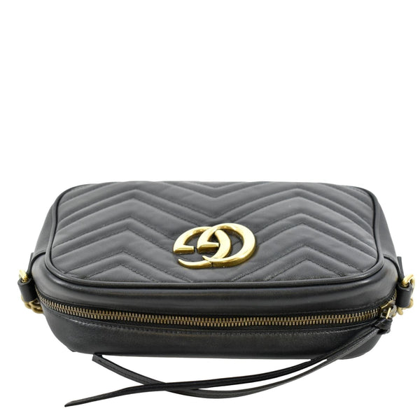 GUCCI GG Marmont Small Matelasse Leather Crossbody Bag Black 447632