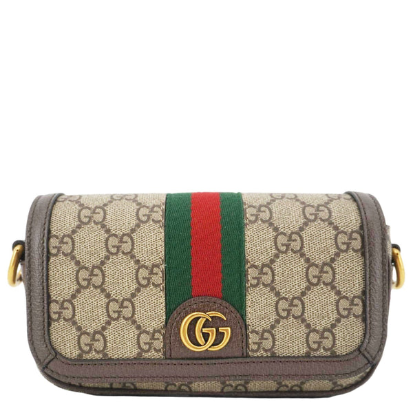 GUCCI Ophidia Super Mini GG Supreme Canvas Shoulder Bag Beige 795466