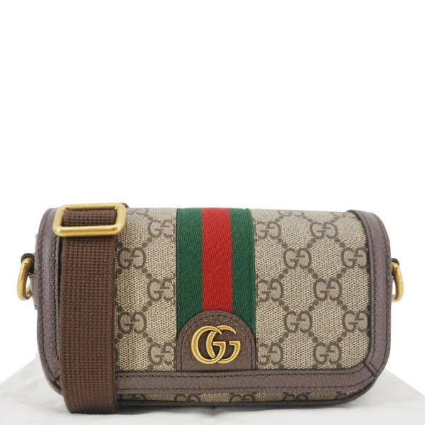 GUCCI Ophidia Super Mini GG Supreme Canvas Shoulder Bag Beige 795466