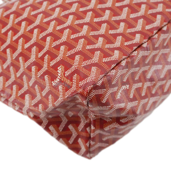 Side Angle of Goyard Saint Louis PM Tote Showing Chevron Print