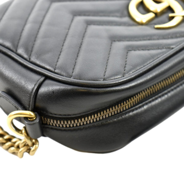 GUCCI GG Marmont Small Matelasse Leather Crossbody Bag Black 447632