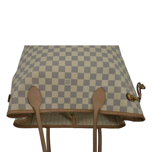 LOUIS VUITTON Neverfull MM leather Shoulder Bag White