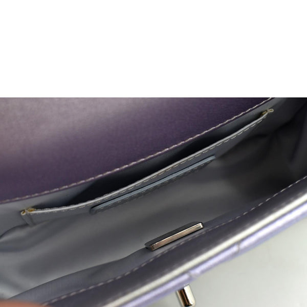 CHANEL Gradient Metallic Quilted Calfskin Leather Clutch Bag Silver