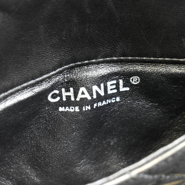 CHANEL Classic Flap with Zip Pocket Quilted Leather Satchel Shoulder Bag Black