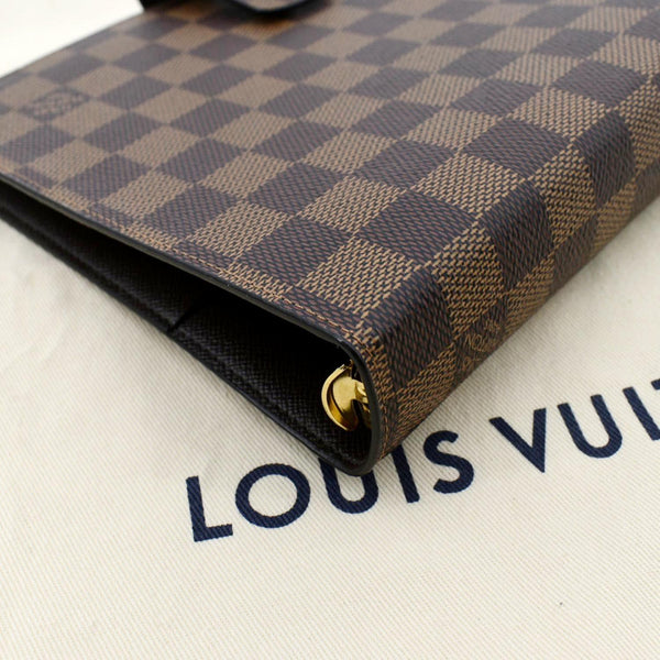 LOUIS VUITTON Ring Agenda Cover Large Damier Ebene Cover Brown
