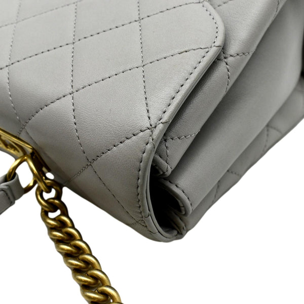 CHANEL Trendy Spirit Quilted Leather Shoulder Bag Grey