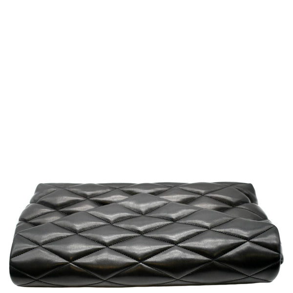 YVES SAINT LAURENT Sade Large Quilted Leather Clutch Bag Black