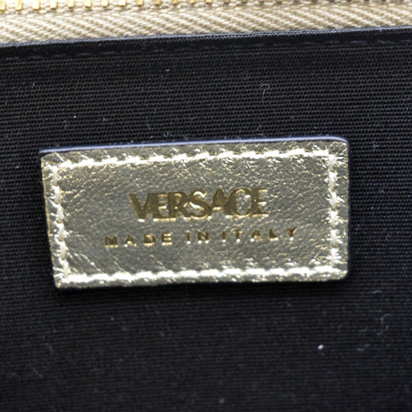 VERSACE Medusa Wallet On Chain Metallic Leather Crossbody Bag Gold