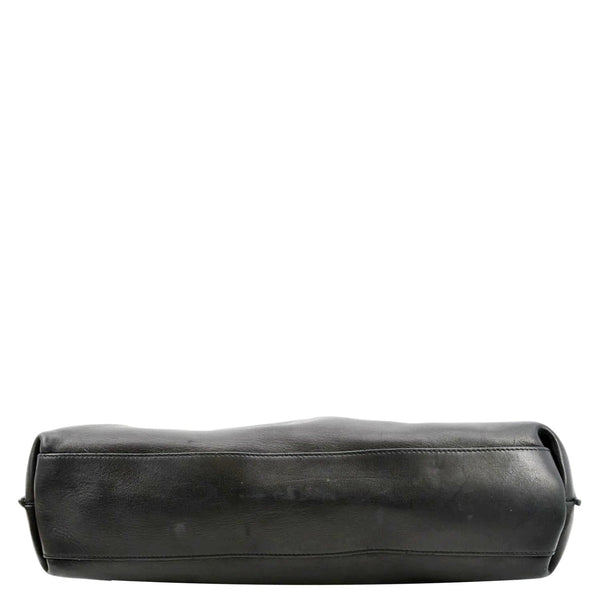 YVES SAINT LAURENT Tag Calfskin Leather Hobo Bag Black