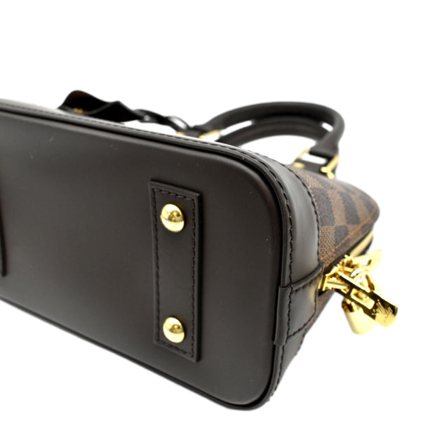 LOUIS VUITTON Alma BB Damier Ebene Satchel Crossbody Bag Brown