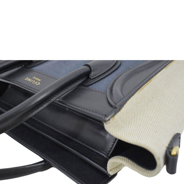 CELINE Nano Luggage Textile Leather Shoulder Bag Tricolor