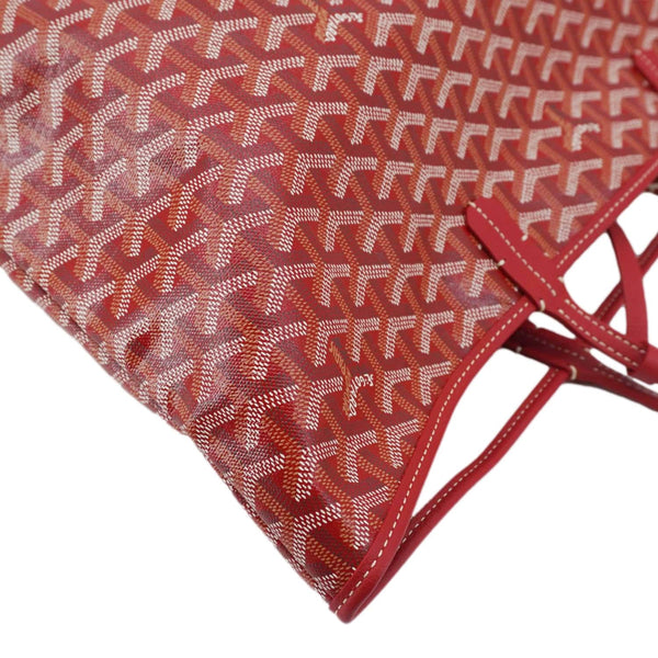 Close-up of Goyard Saint Louis PM Red Tote Bag Design