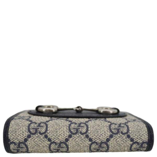 GUCCI Horsebit 1955 GG Supreme Canvas Card Case Wallet Beige 621887