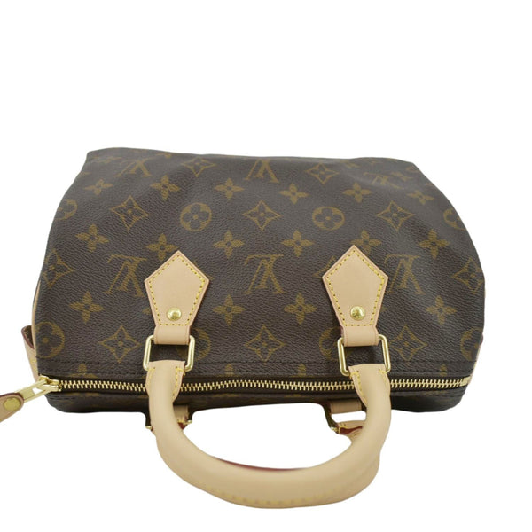 LOUIS VUITTON Speedy 25 Monogram Canvas Satchel Bag Brown