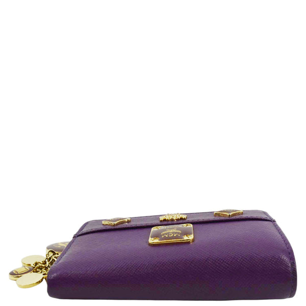 MCM Vintage Bifold Leather Wallet Purple