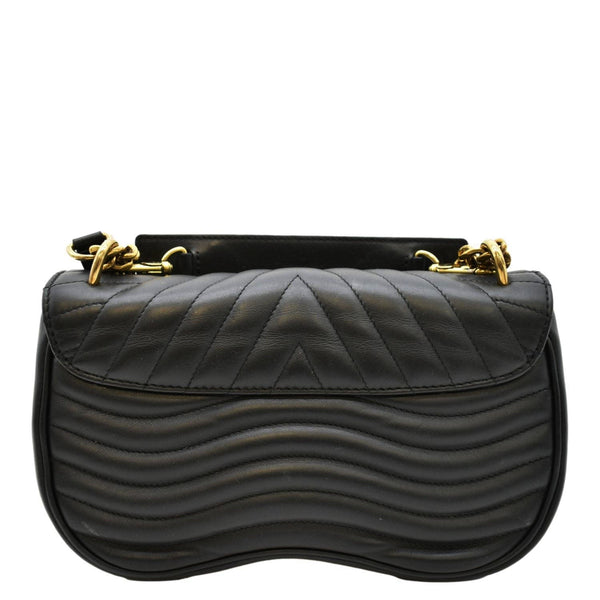 LOUIS VUITTON New Wave Chain MM Calfskin Leather Shoulder Bag Black