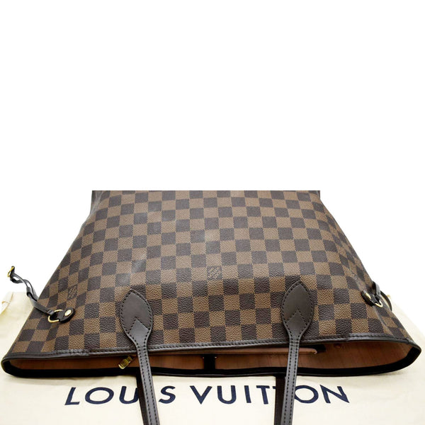 LOUIS VUITTON Neverfull MM Damier Ebene Tote Bag Rose Ballerine