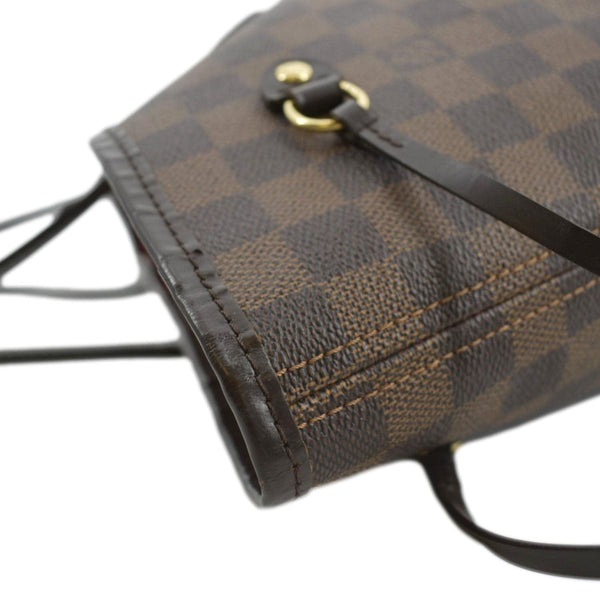 LOUIS VUITTON Neverfull MM Damier Ebene Shoulder Bag Brown