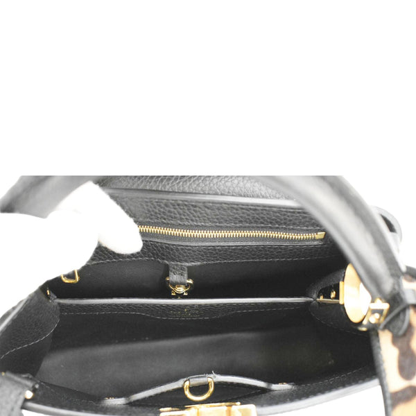 LOUIS VUITTON Capucines BB Leopard Taurillon Leather Shoulder Bag Black