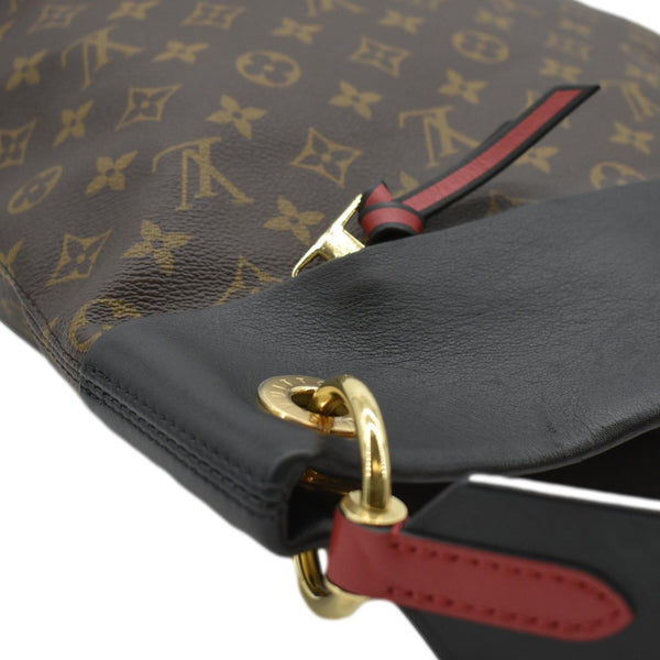 LOUIS VUITTON Tuileries Monogram Canvas Hobo Bag Brown