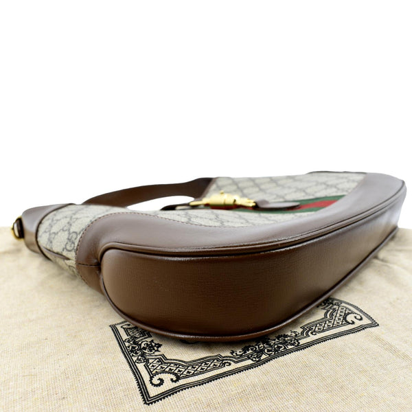 Gucci Jackie 1961 Medium GG Canvas Crossbody Bag in in Beige Color - Left Side