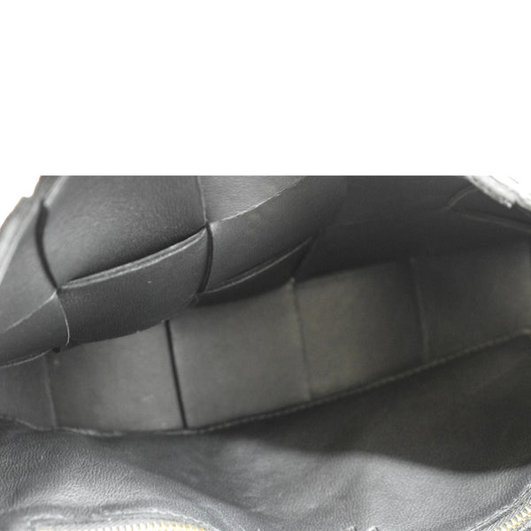 BOTTEGA VENETA Cassette Intreccio Leather Crossbody Bag Black