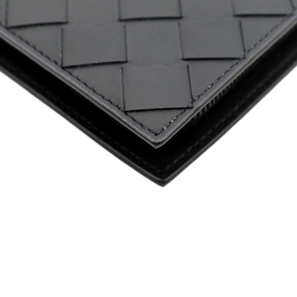 BOTTEGA VENETA Intrecciato Leather Long Wallet Black