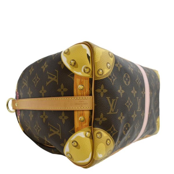 LOUIS VUITTON Summer Trunks Speedy 30 Monogram Canvas Satchel Bag Brown