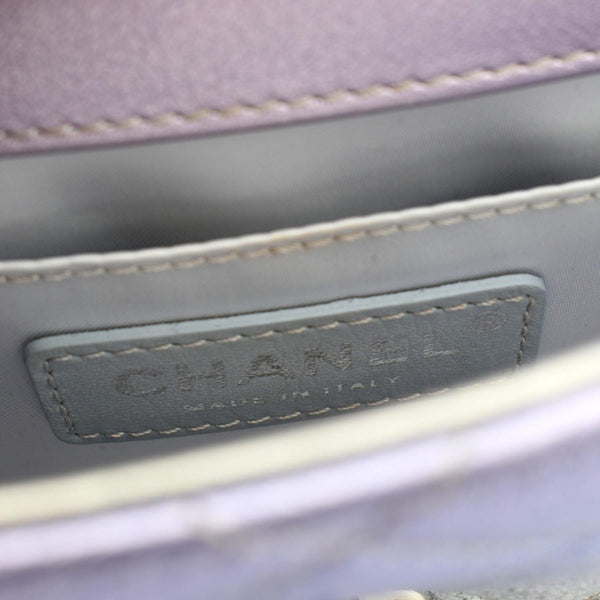 CHANEL Gradient Metallic Quilted Calfskin Leather Clutch Bag Silver