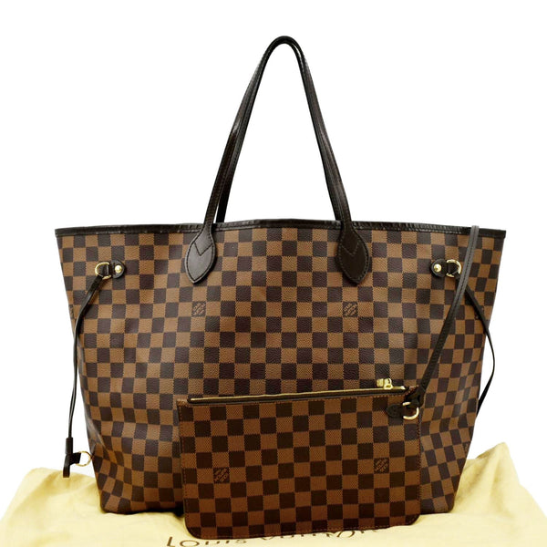 LOUIS VUITTON Neverfull GM Damier Ebene Tote Shoulder Bag Brown