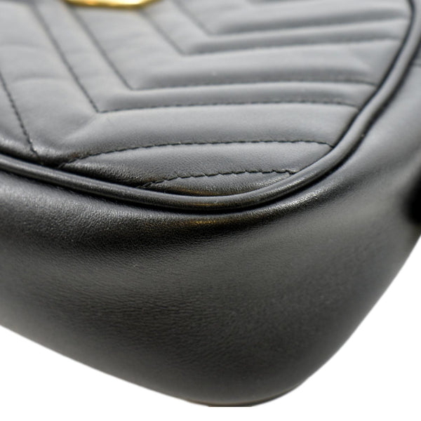 GUCCI GG Marmont Small Matelasse Leather Crossbody Bag Black 447632