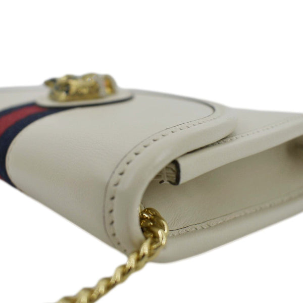 Gucci Rajah Mini Leather Shoulder Bag In White