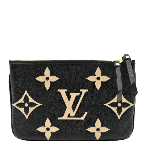 LOUIS VUITTON Double Zip Pochette Monogram Empreinte Crossbody Bag Bicolor